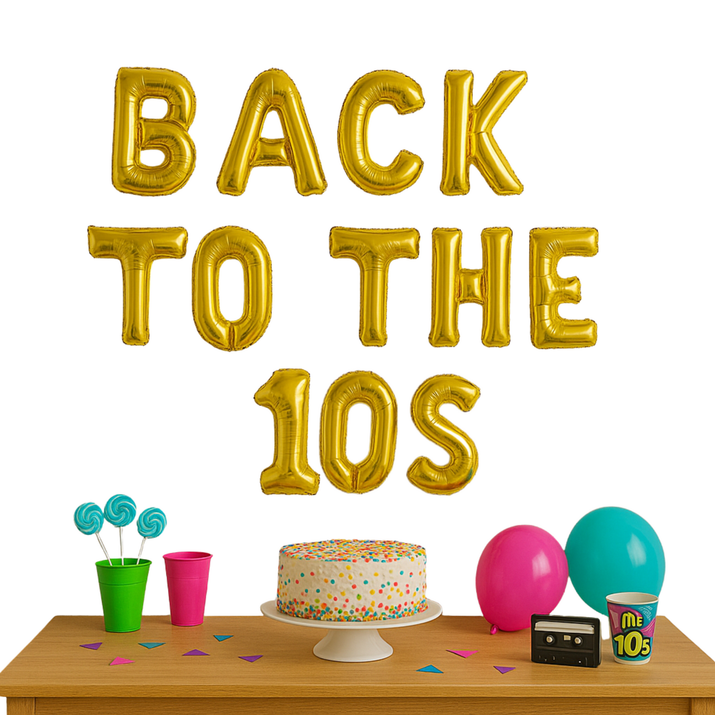 Back to the 90s Balloon Banner – Foil Letter Balloons for Retro Parties