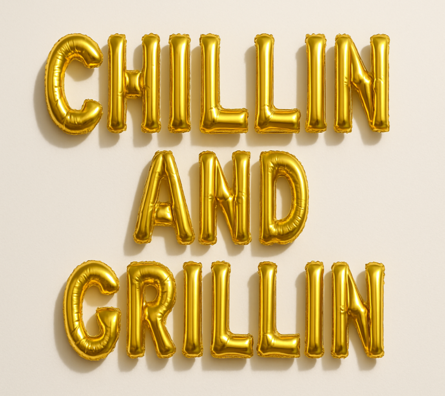 Chillin and Grillin foil letter balloons at backyard BBQ