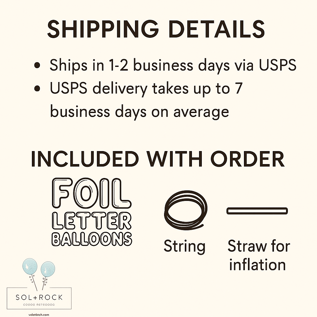 Shipping details and what is included in each order