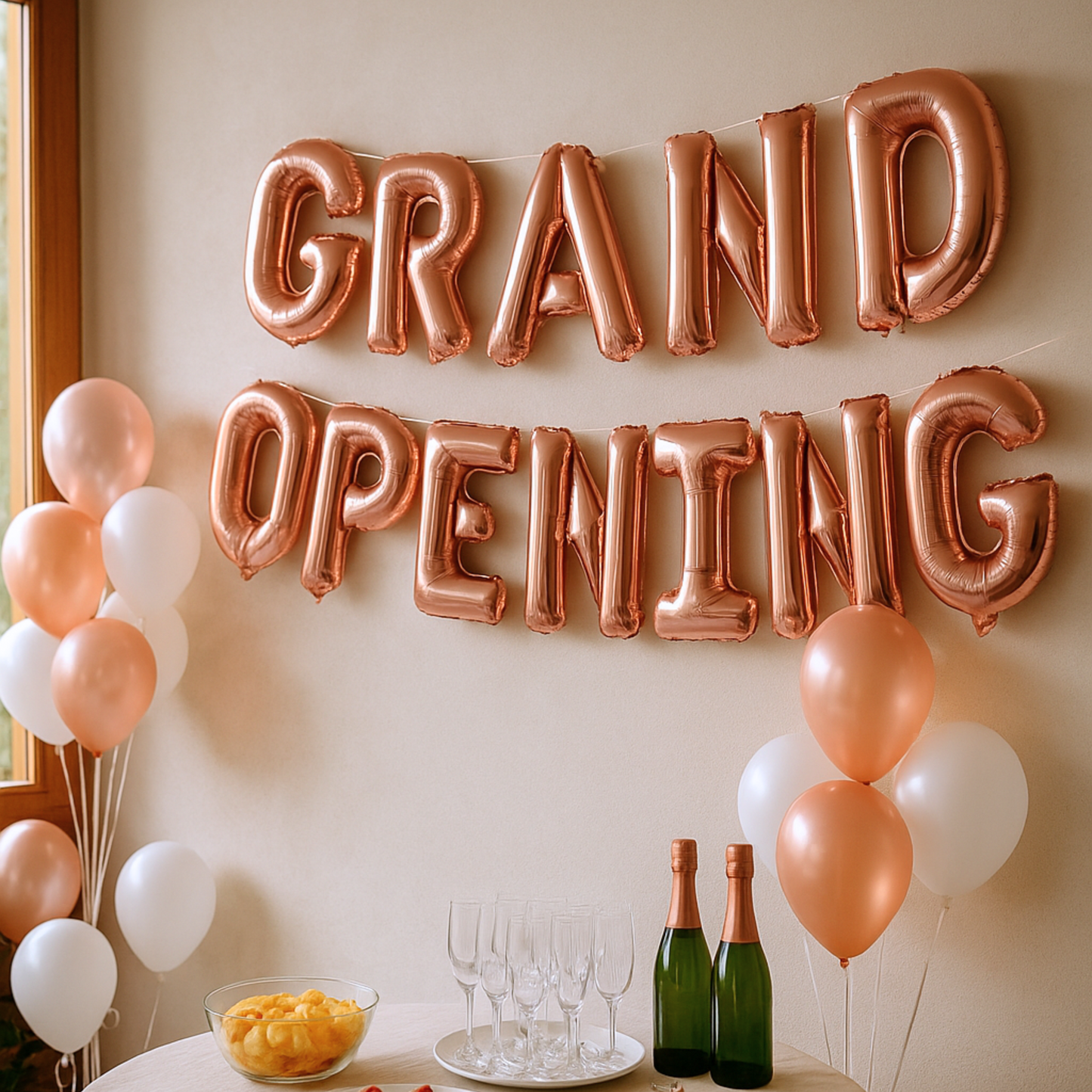 Rose Gold Grand Opening Foil Balloons