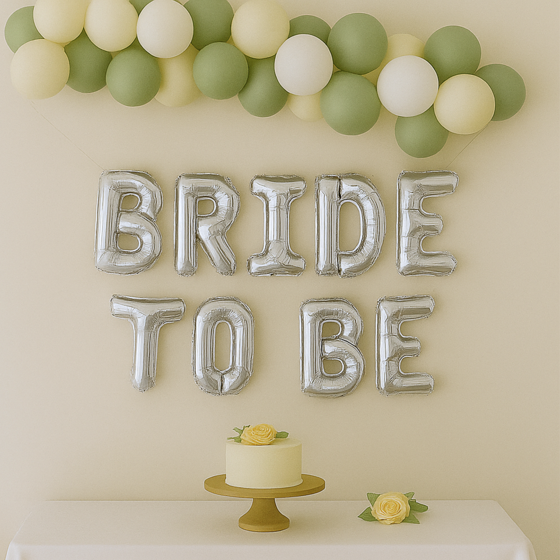 Bride To Be foil letter balloon banner for bridal celebrations