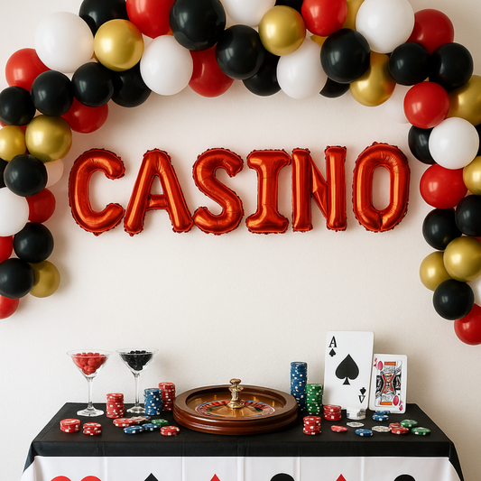 Balloon Banner that spells Casino