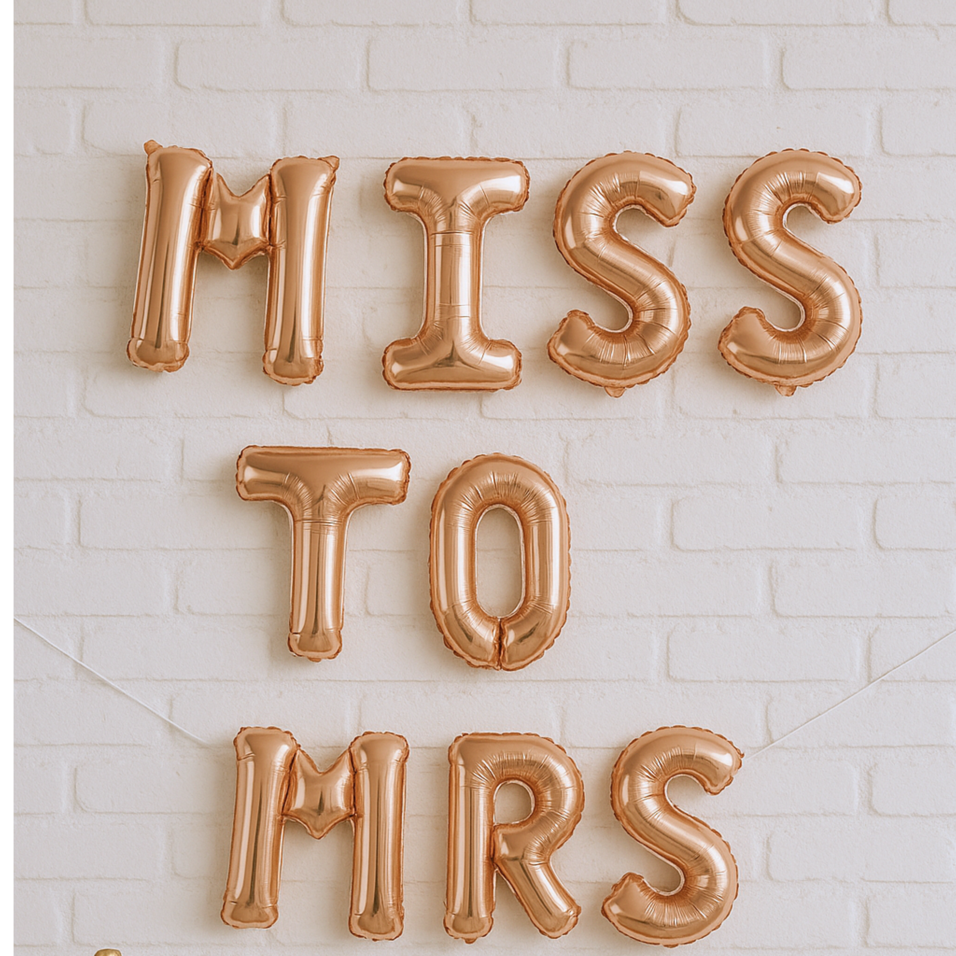 Rose Gold Miss To Mrs Foil Balloon Banner
