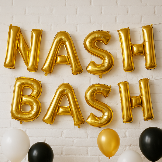 Nash Bash 16-inch foil letter balloon banner for bachelorette party decor