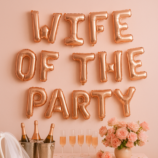 The Wife of the Party Letter Balloon Banner