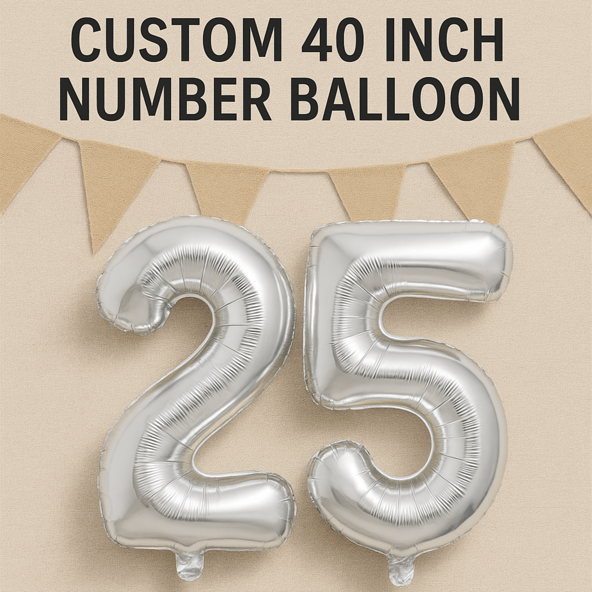 Giant 40 inch foil number balloon for birthday party