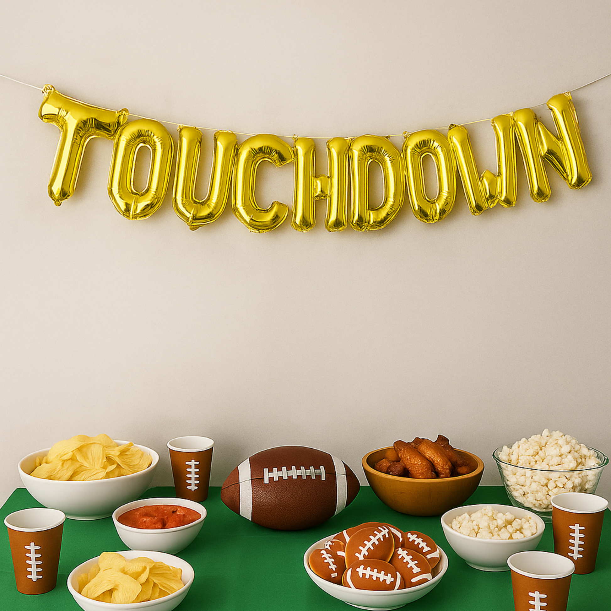 Game day football decor – Touchdown balloon banner