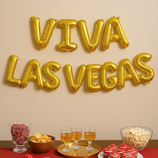 Viva Las Vegas balloon banner for casino night decor