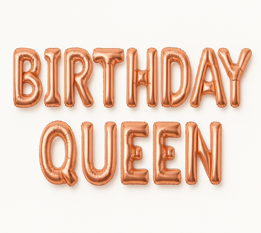 Birthday Quuen balloon banner for birthday party backdrop