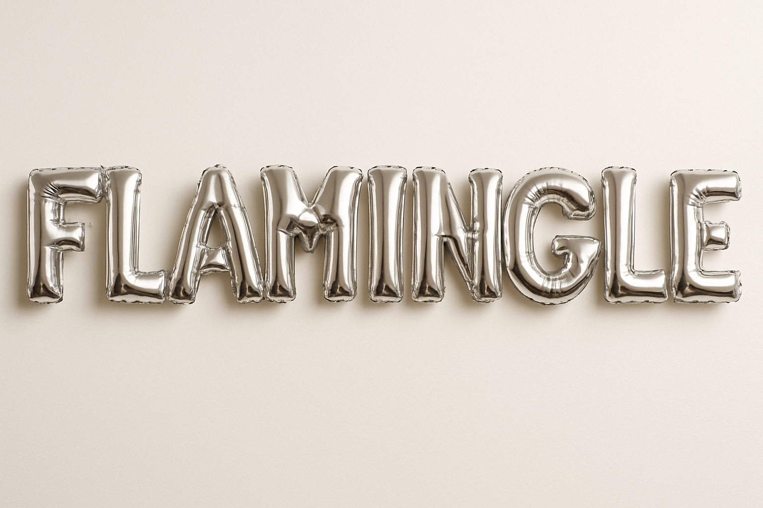 FLAMINGLE in foil letter balloons