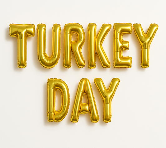 Turkey Day balloon banner for Thanksgiving party backdrop