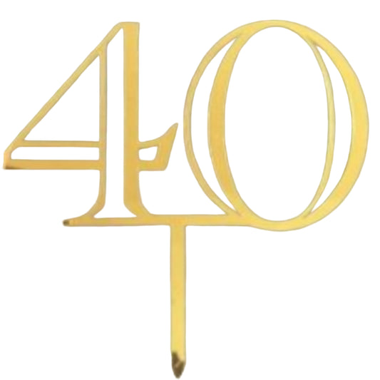 Gold number '40' on a gray background