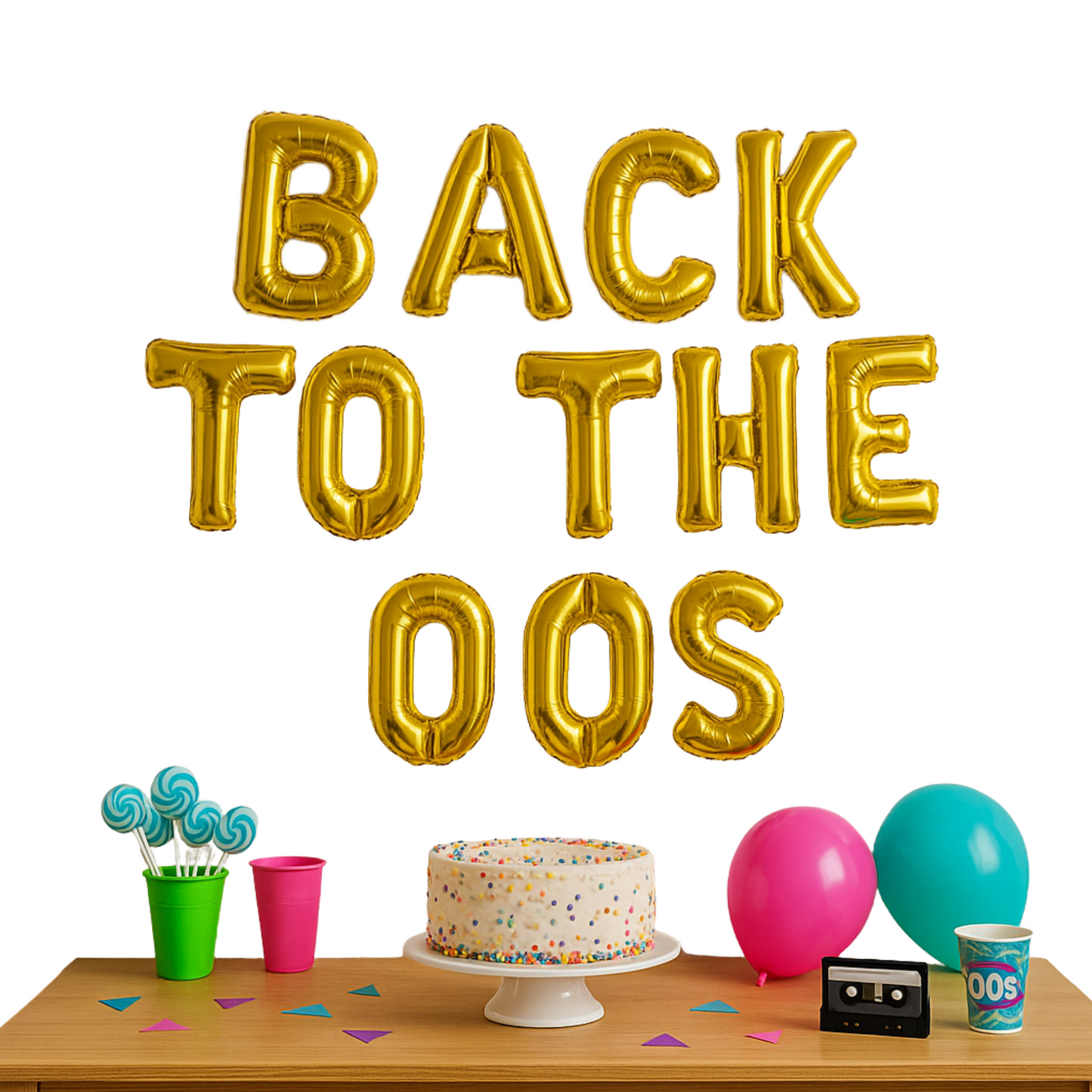 Back to the 90s Balloon Banner – Foil Letter Balloons for Retro Parties