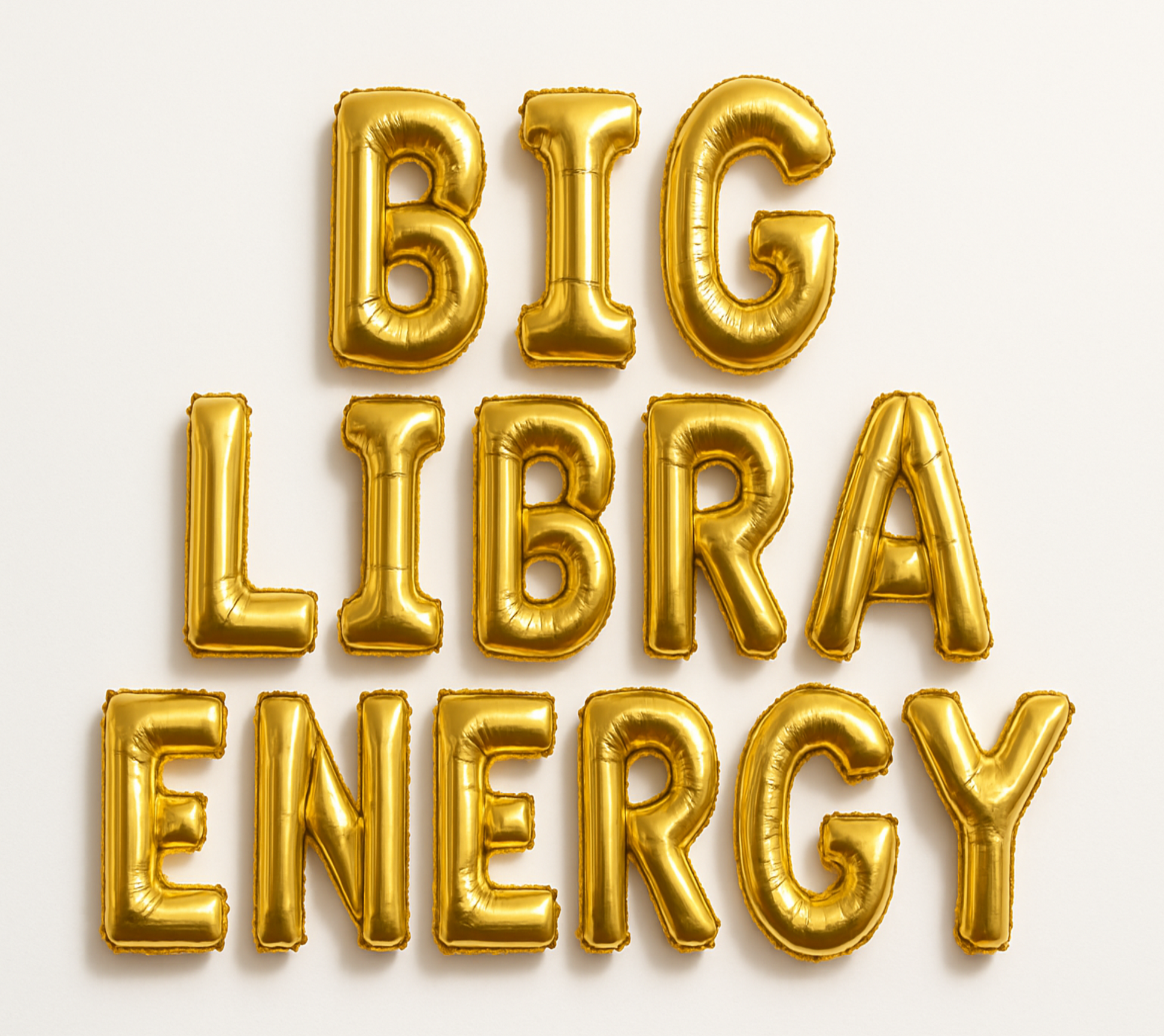 BIG LIBRA ENERGY in gold foil letter balloons