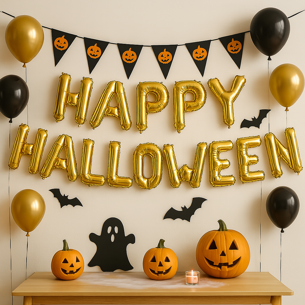 Halloween Balloon Banner – Foil Letter Balloons for Halloween Party Decor
