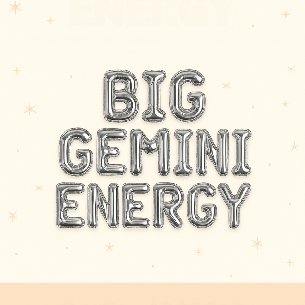 Gemini zodiac birthday letter balloons 16 inch air-fill foil balloons