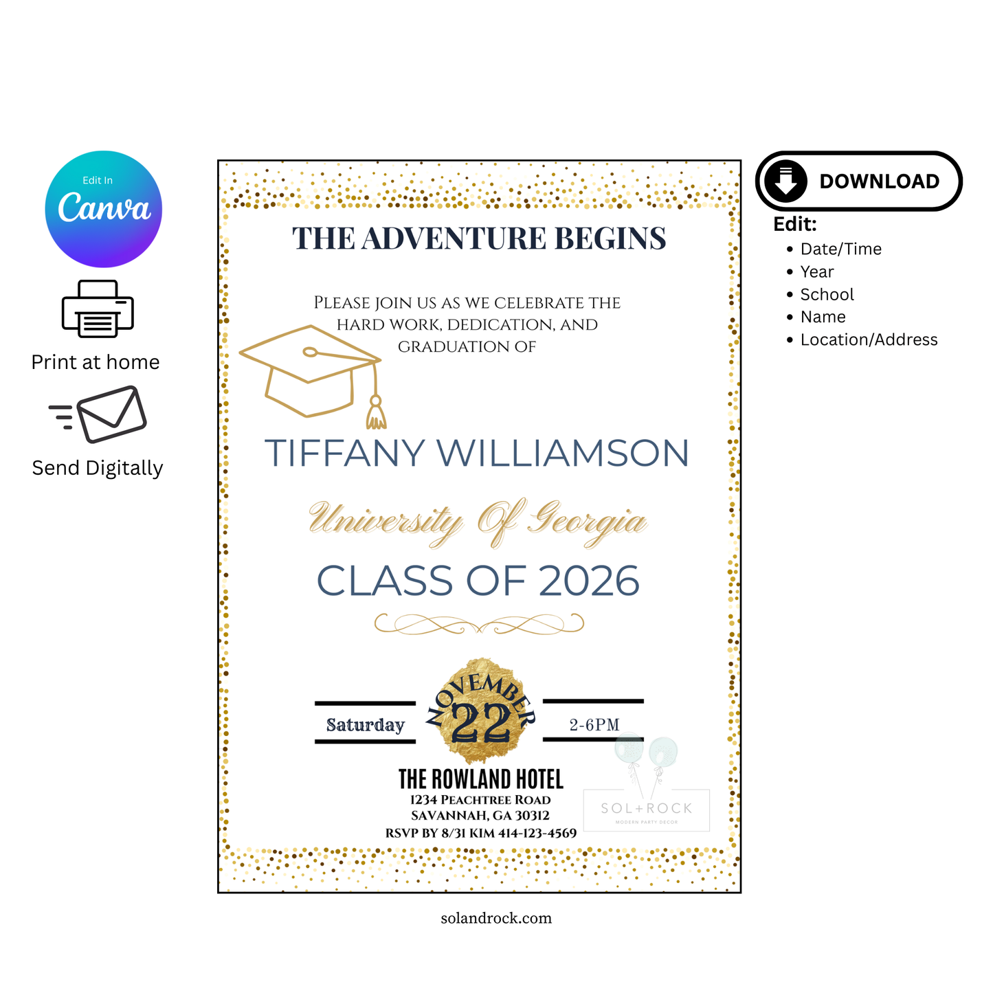 Graduation invitation template