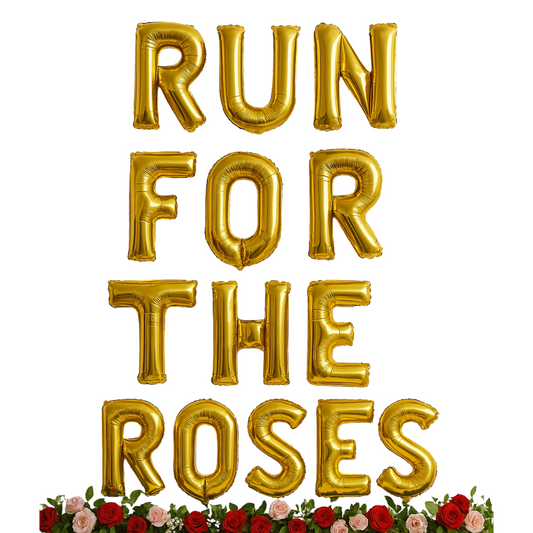 Run for the roses foil letter balloon