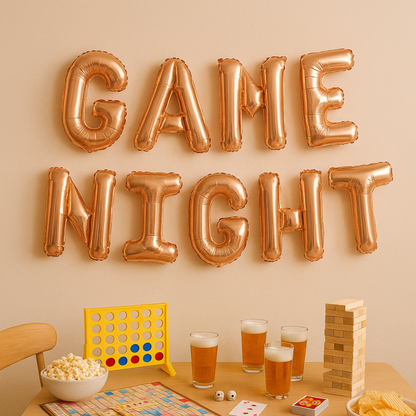 Balloon Banner that spells Game Night