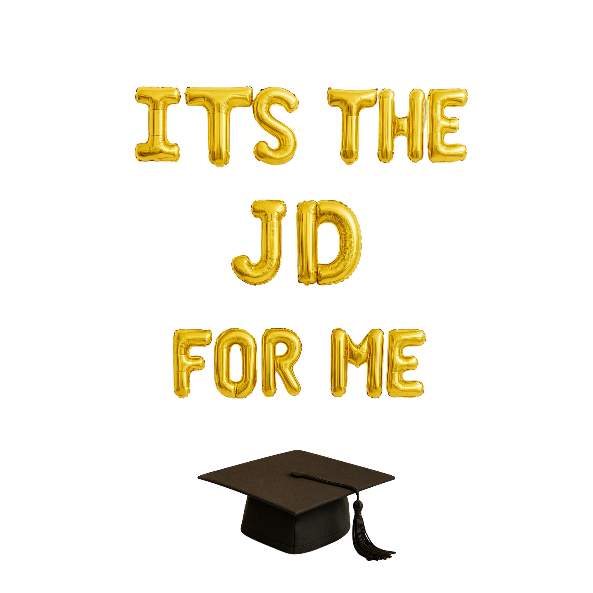 Gold foil balloon banner  law school graduation party