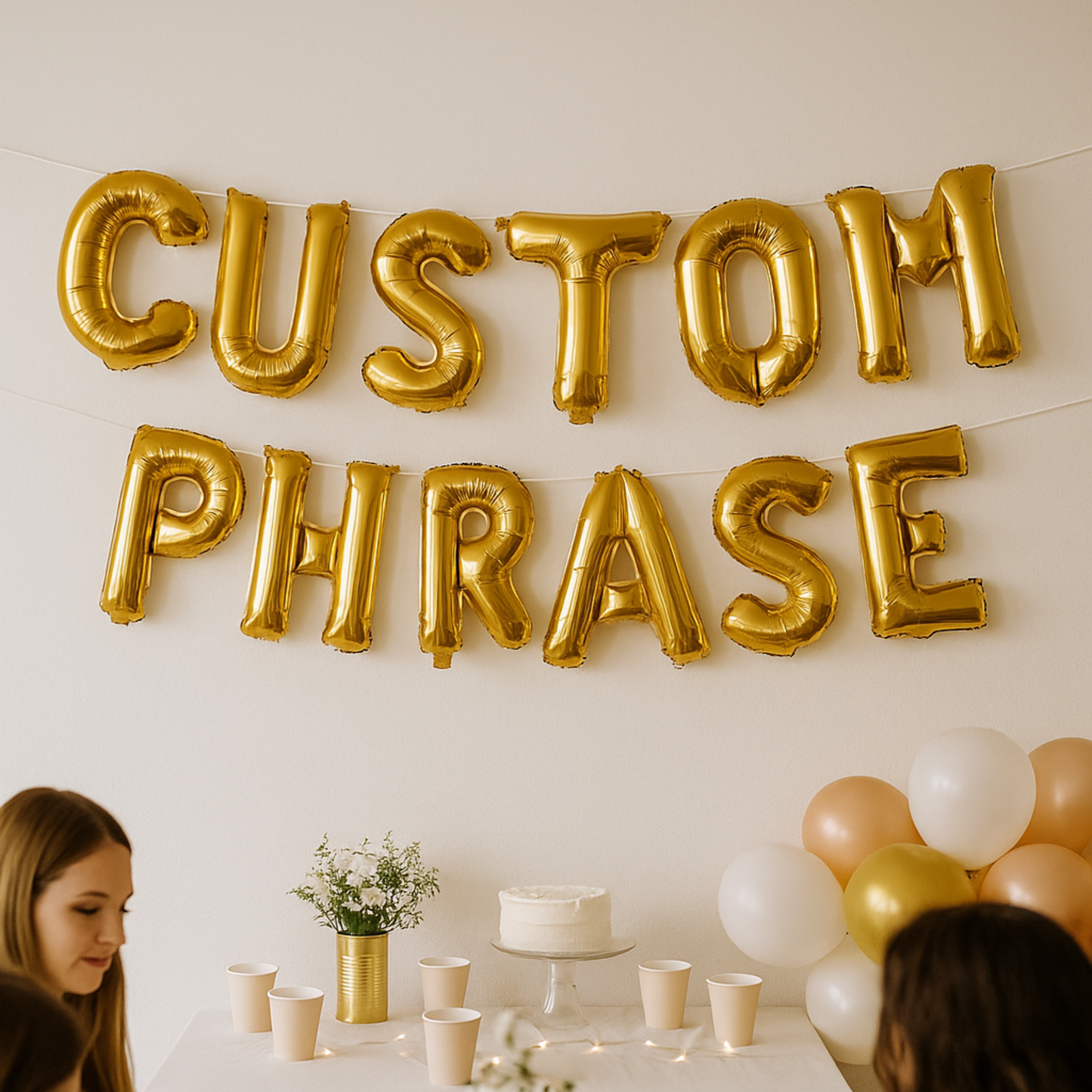 Custom Phrase 16-inch foil letter balloon banner for personalized party decor