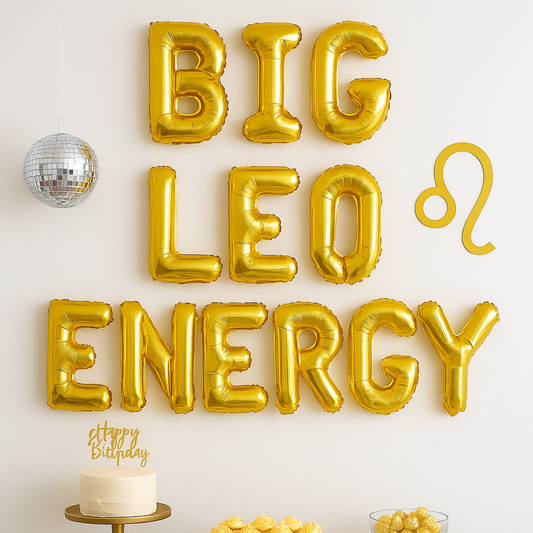Leo birthday decorations banner for astrology themed celebration