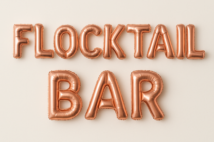All letters the same size and in rose gold