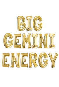 Sol and Rock party gold big gemini energy balloon banner.