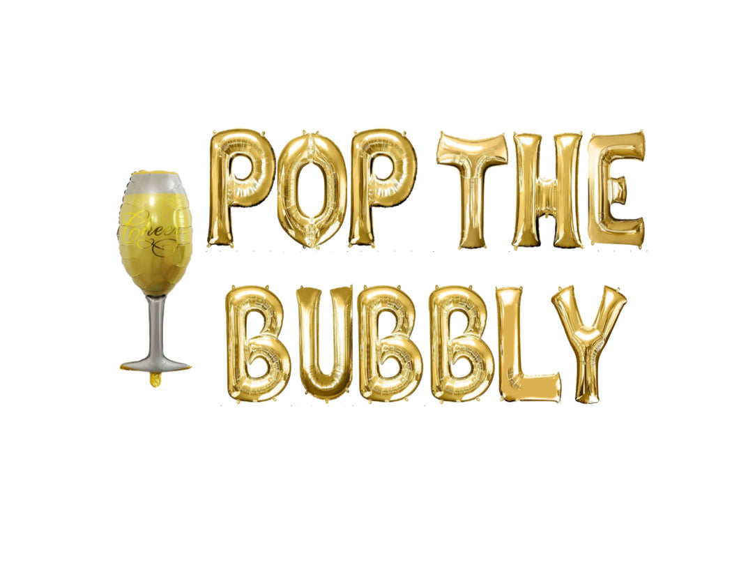 Pop the bubbly balloon banner