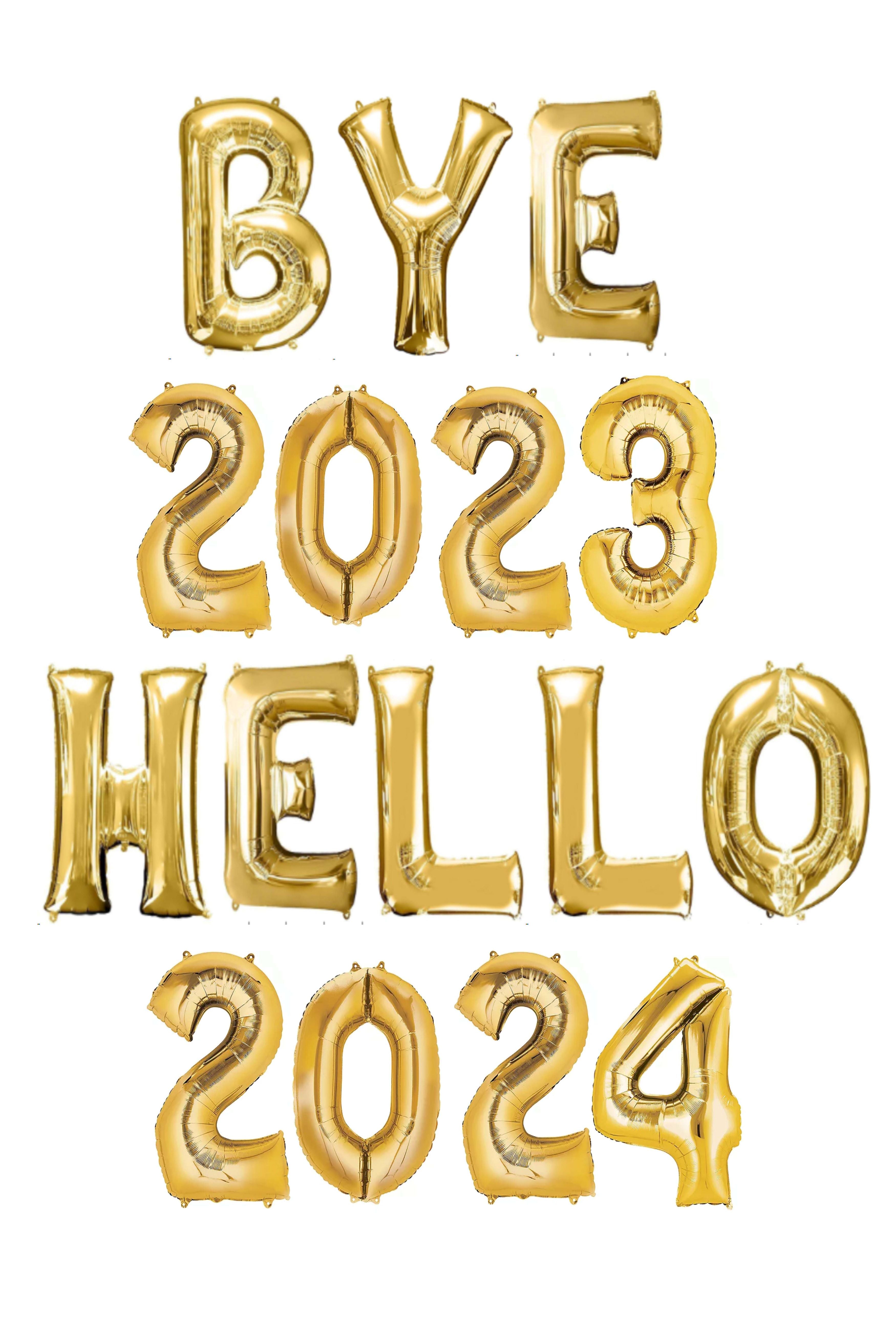 2024 New Year Balloons 16 Inch Gold Silver Rose Gold 2024 Graduation  Decorations